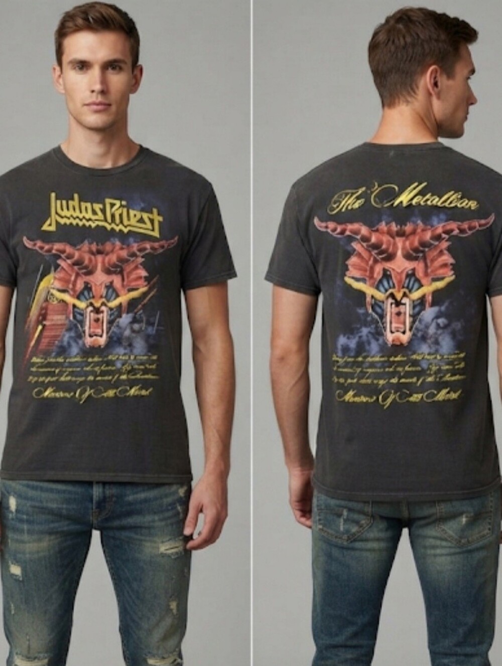 Vintage Y2K Judas Priest Defenders Of The Faith Tee Delta Pro Weight Tag Size LG